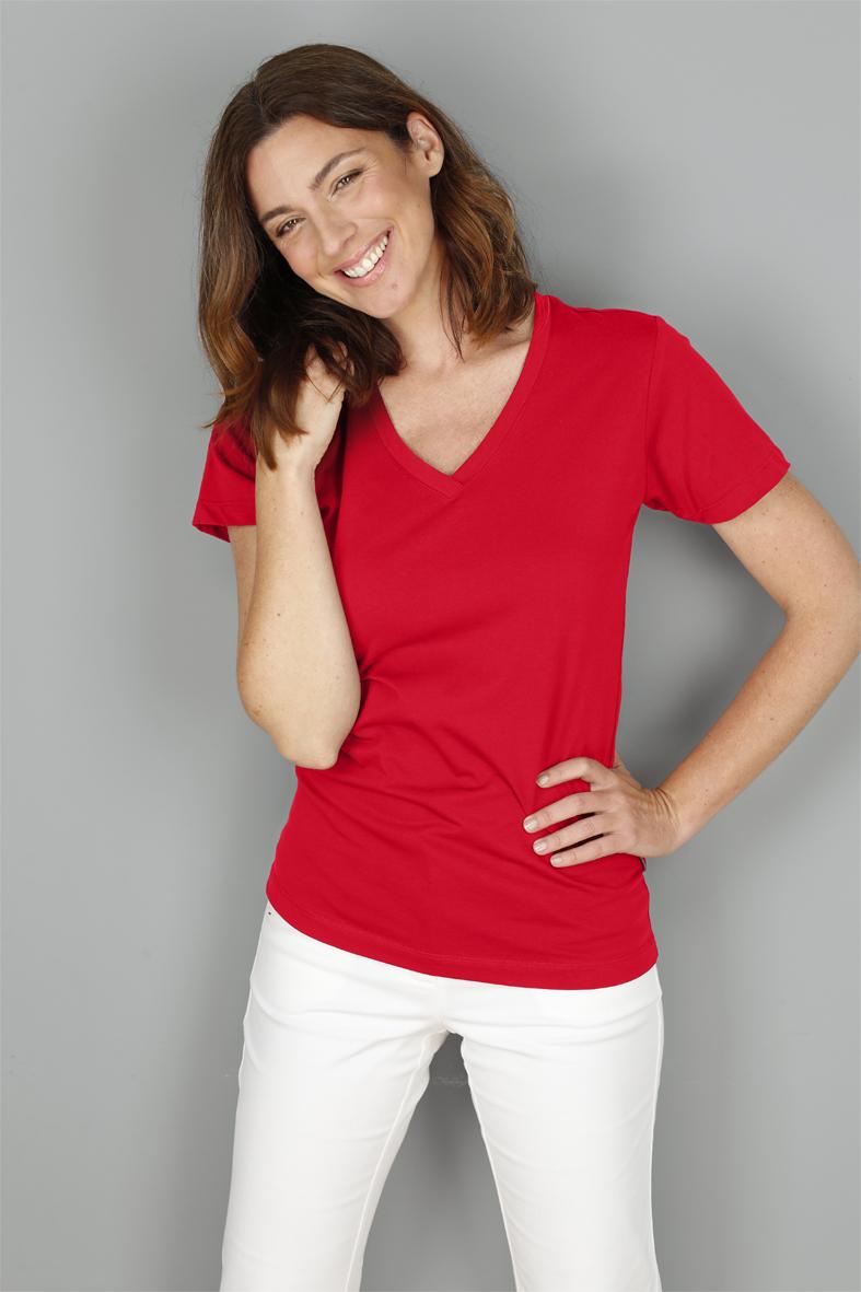Fenja - Rot - Damen-Kurzarmshirt
