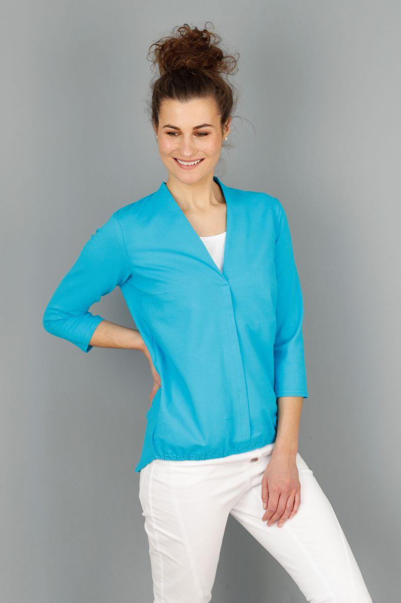 Nora - Türkis - Bluse im Shirt-Style